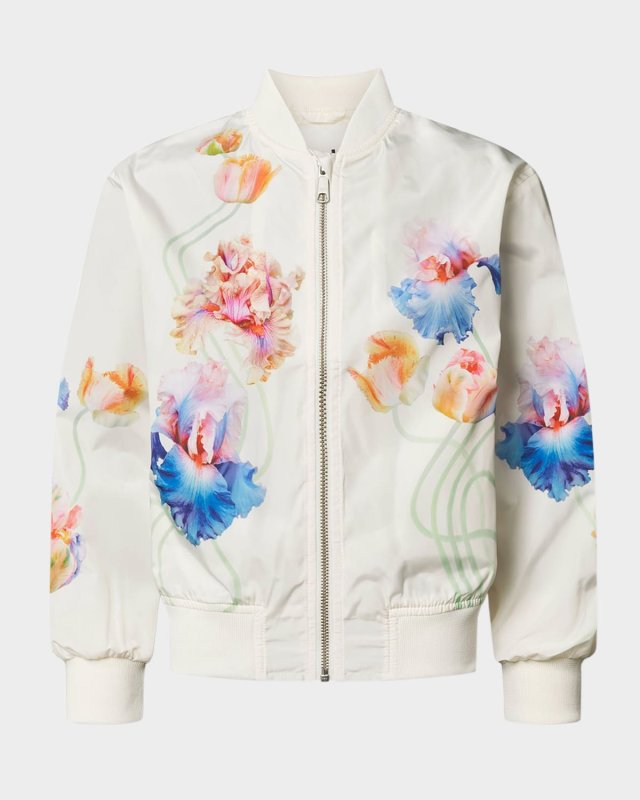 Girl's Haliva Floral-Print Jacket, Size 4-